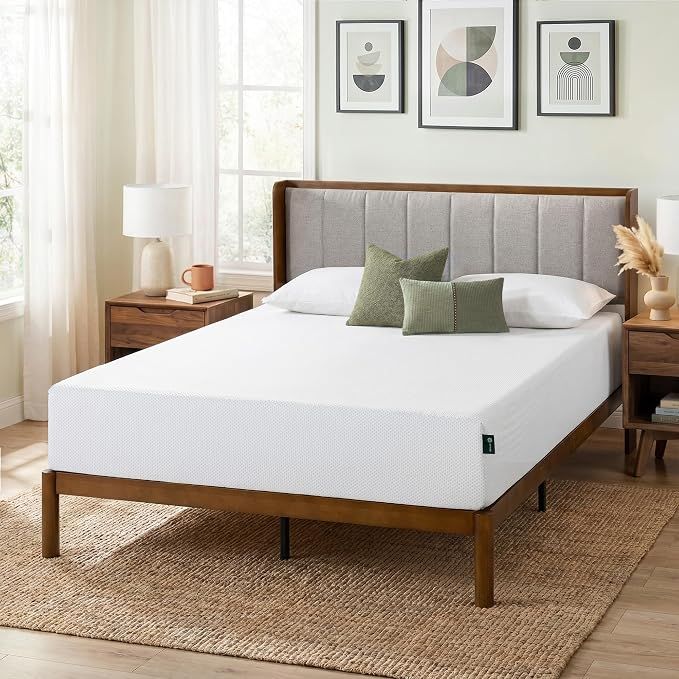 Zinus 10 In Green Tea Cooling Memory Foam Mattress, Queen, Fiberglass Free, Medium Firmness,in A Box