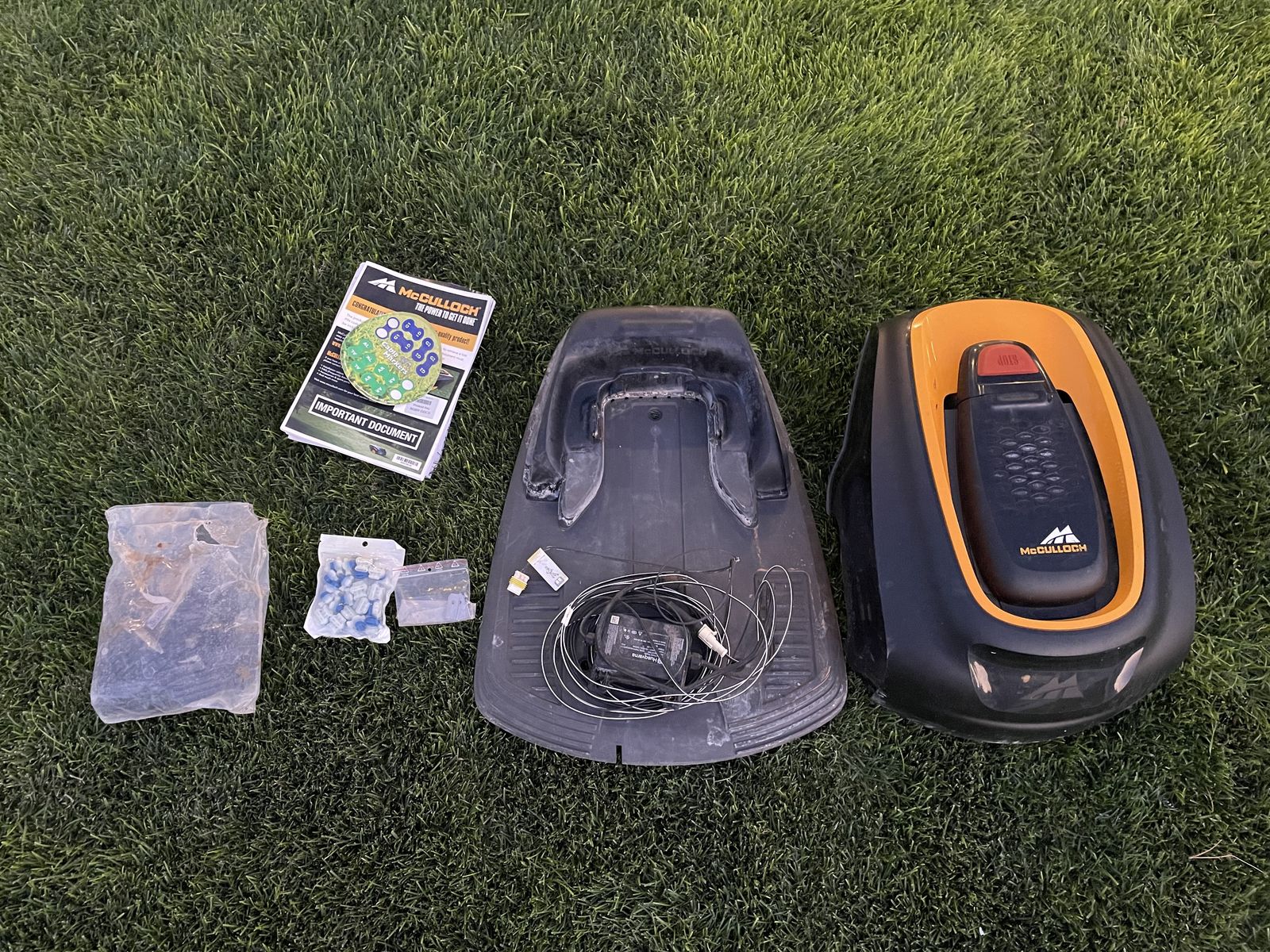 McCulloch Automatic Robotic Lawn Mower (Up to 10,000 Sq Ft) + Dock & Manuals