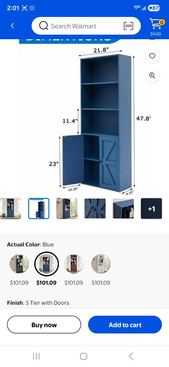 Blue farmhouse style 5 tier bookshelf
$75