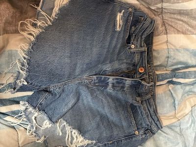 American Eagle Distressed Denim Shorts Women's Size 8 Comfort Stretch Blue Jeans 16$