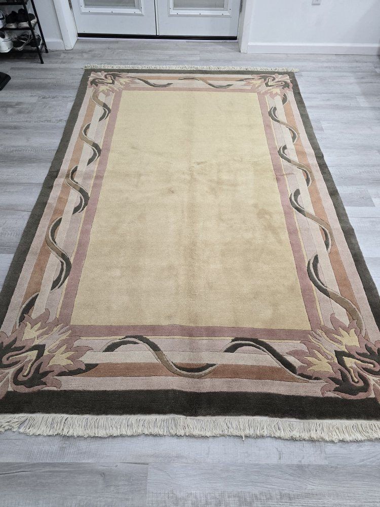 ~6x9 New Handknotted Wool Rug, Contemporary Style