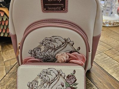 Loungefly Disney Beauty & The Beast Princess Rose Mini Backpack & Wallet Set