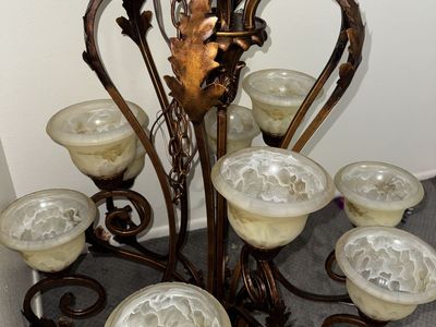 Large 2-Tier Rustic Bronze Chandelier