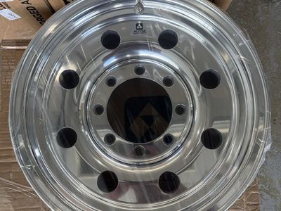 16x7.00 Alcoa 8x6.5 Acorn Style Mirror Polish Aluminum Wheels NEW