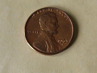 1963 d unc copper penny