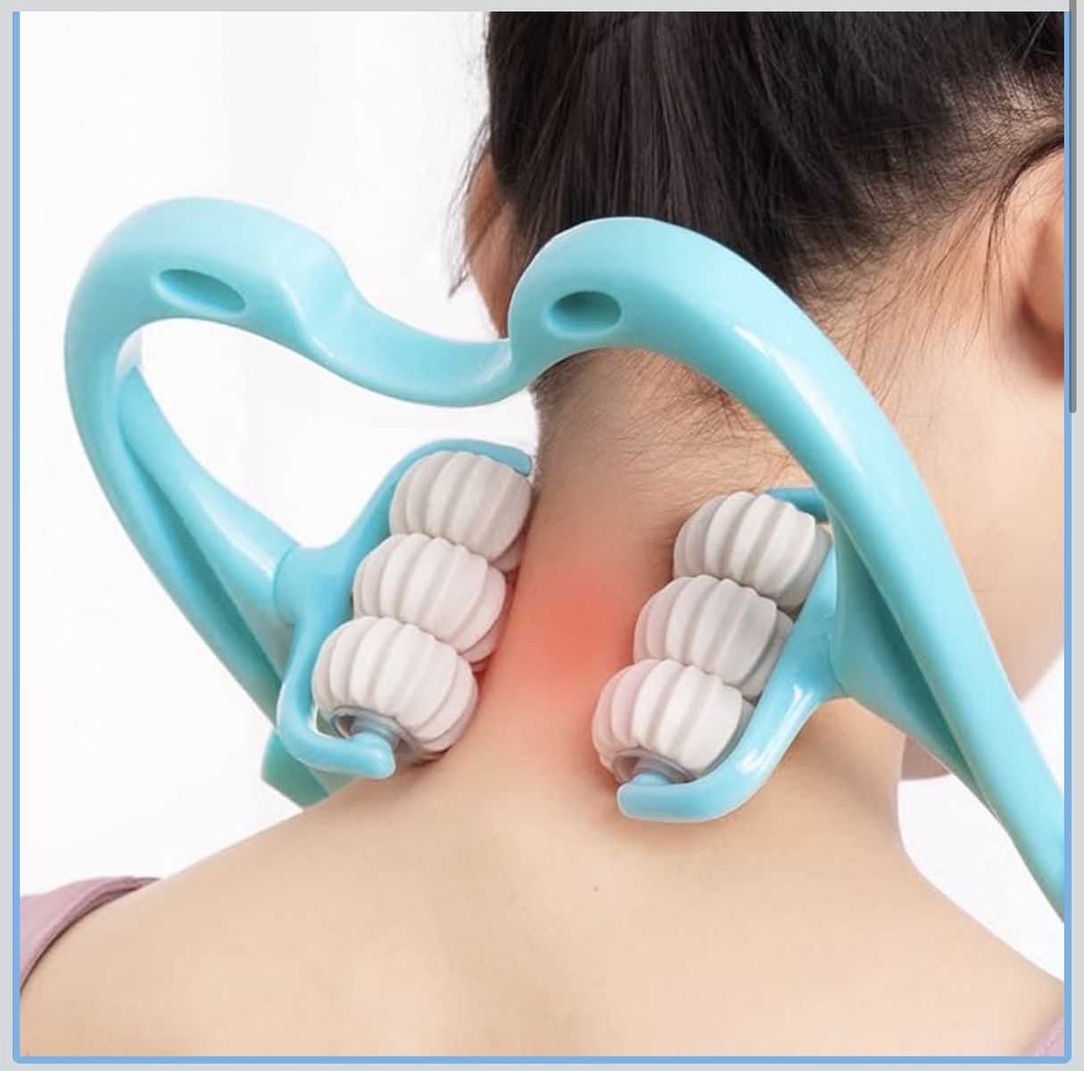 Manual Neck and Shoulder Massager Roller - Dual Pressure Point Trigger Tool