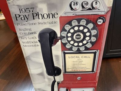 Crosley CR56r 1957 Pay Phone Replica Landline Telephone Coin Bank