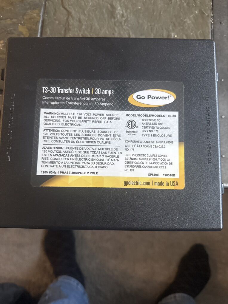 30 Amp RV Inverter Switch