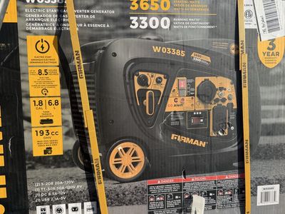 FIRMAN W03385 3650W/3300W Portable Inverter Generator
