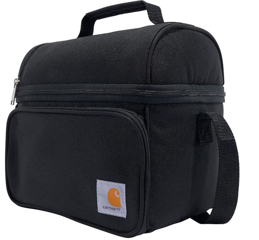Carhartt DURABLE Camping Cooler, Worksite Lunchbox, Soft Shell Lunch Insulated Bag for Black 12 CAN