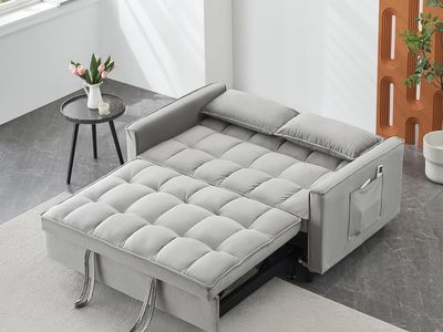 55 Inch Convertible Sleeper Sofa Bed Pull Out Couch