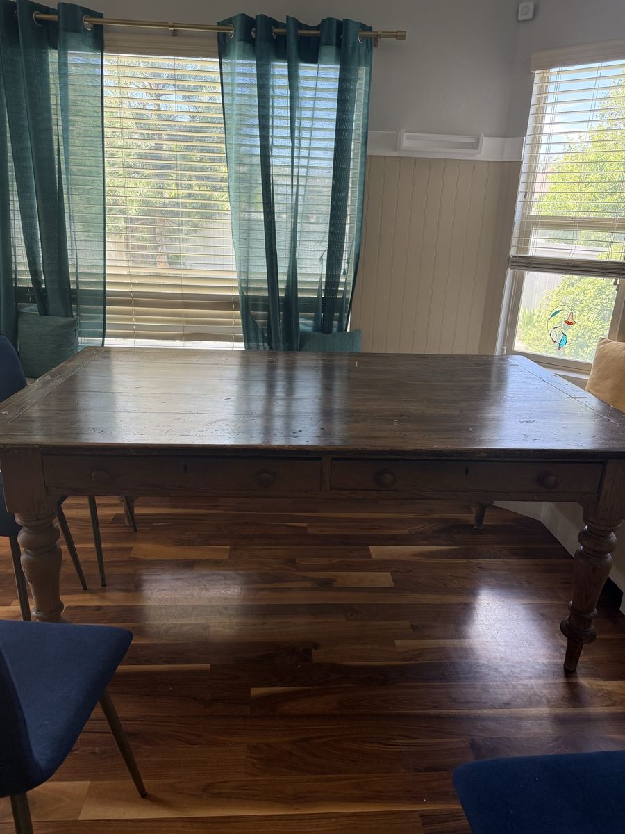 Antique farmers table. With drawers.