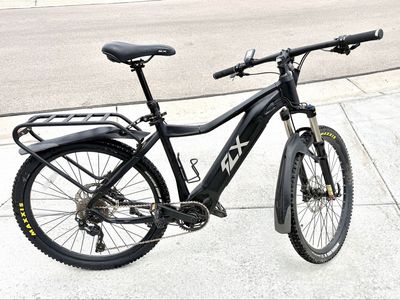 FLX F4 Trail e-MTB Large w/ Bafang 500W, Suspension Dropper, Maxxis Tires, Fenders, Rack
