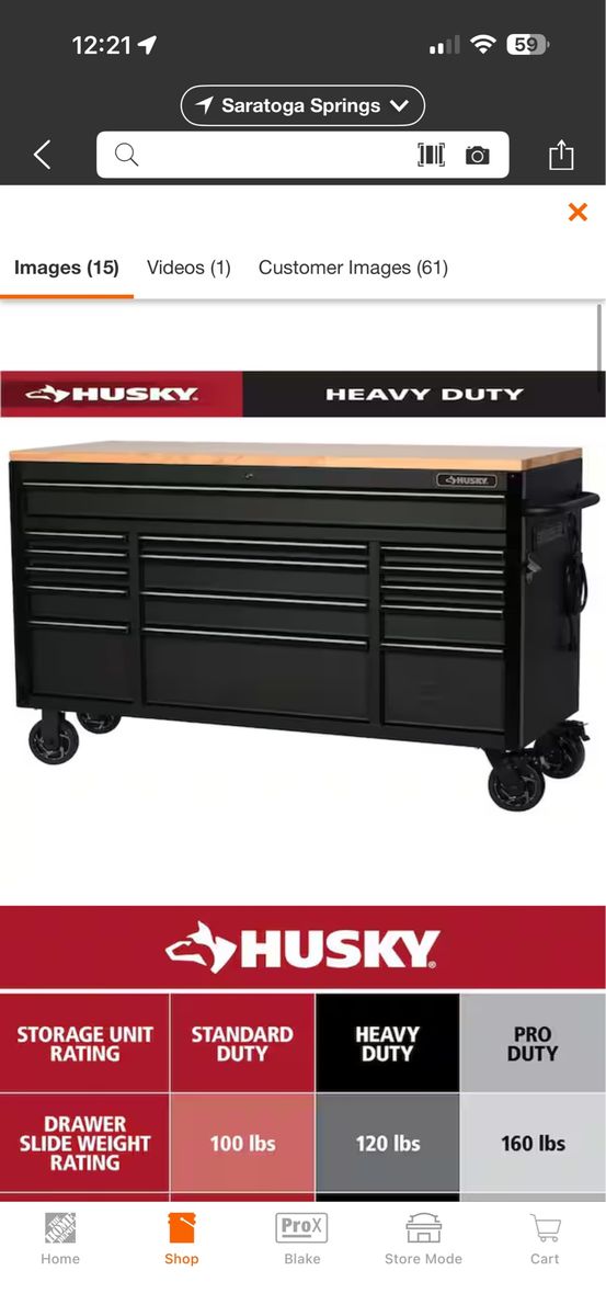 HUSKY workbench 61”
