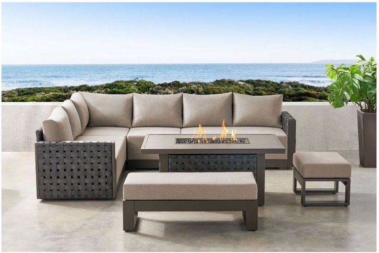 Member’s Mark Brenton Sectional Set with Sunbrella Fabric, 7pc outdoor furniture