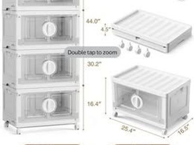4 Plastic storage bins
