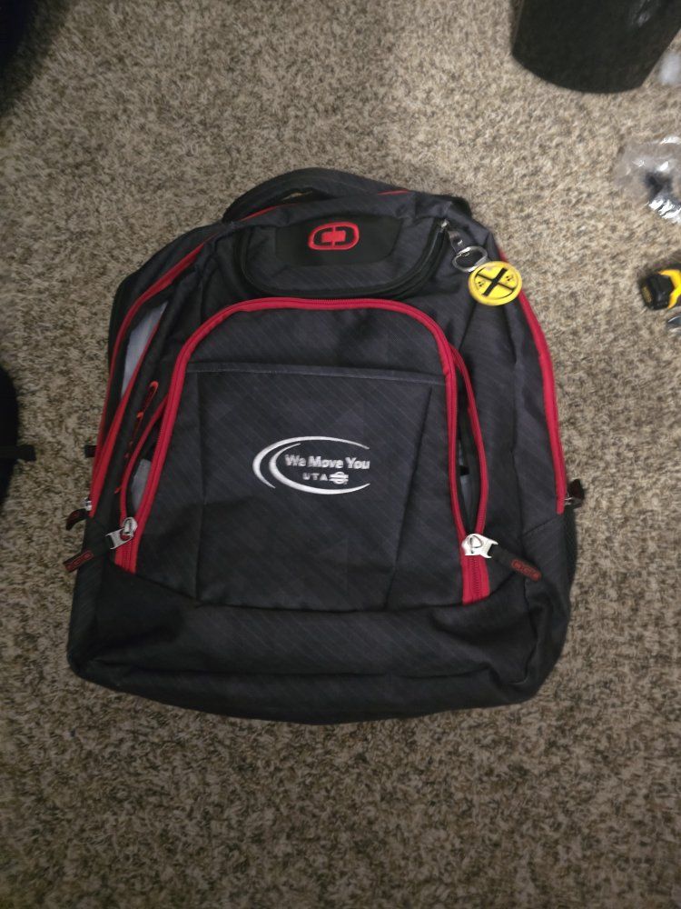 OGIO "We Move You UTA" Black & Red Backpack - Laptop Compartment & Multiple Pockets