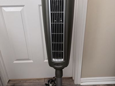 Lasko 40 in. Oscillating Pedestal Tower Fan with Remote Control, 3 Speeds, Dark Gray