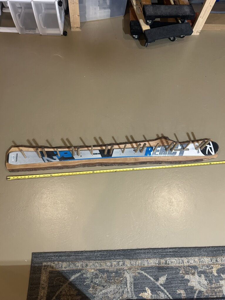 Ski Rack - Solid Live Edge Wisconsin Oak (6)