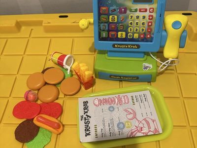 SpongeBob SquarePants Krusty Krab Cash Register Toy Playset with Food Accessories