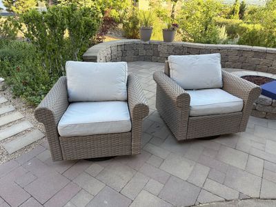 Wicker swivel rocker deep seat chairs
