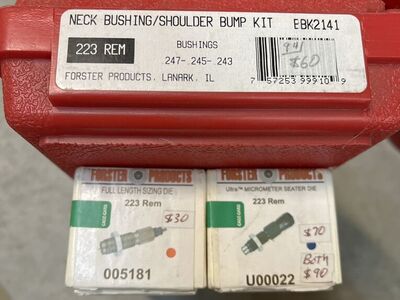 Two 223 Die Sets. 10% off all marked prices!!