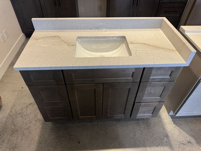 48 Inch Plywood Vanity Mont Blanc Quartzite Countertop