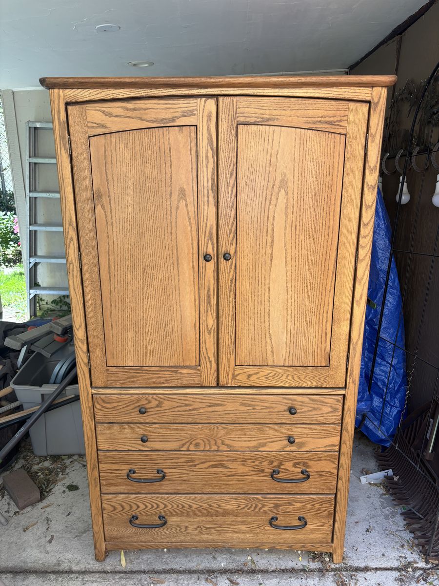 Solid oak armoire