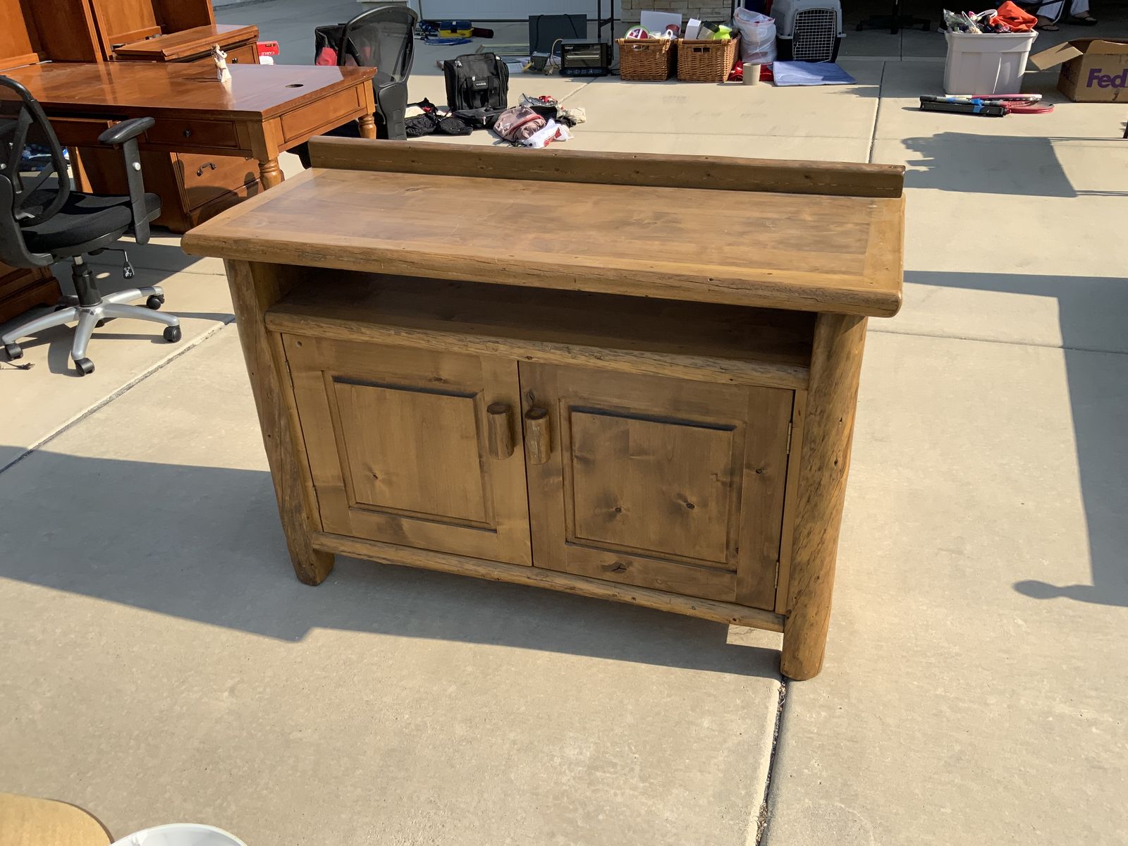 Log furniture  tv console/cabinet