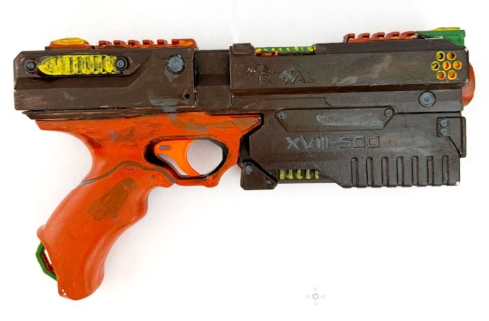 NERF Rival Kronos XVIII-500 Blaster - Custom Paint Job - Orange, Brown, Green with 10 Pellets