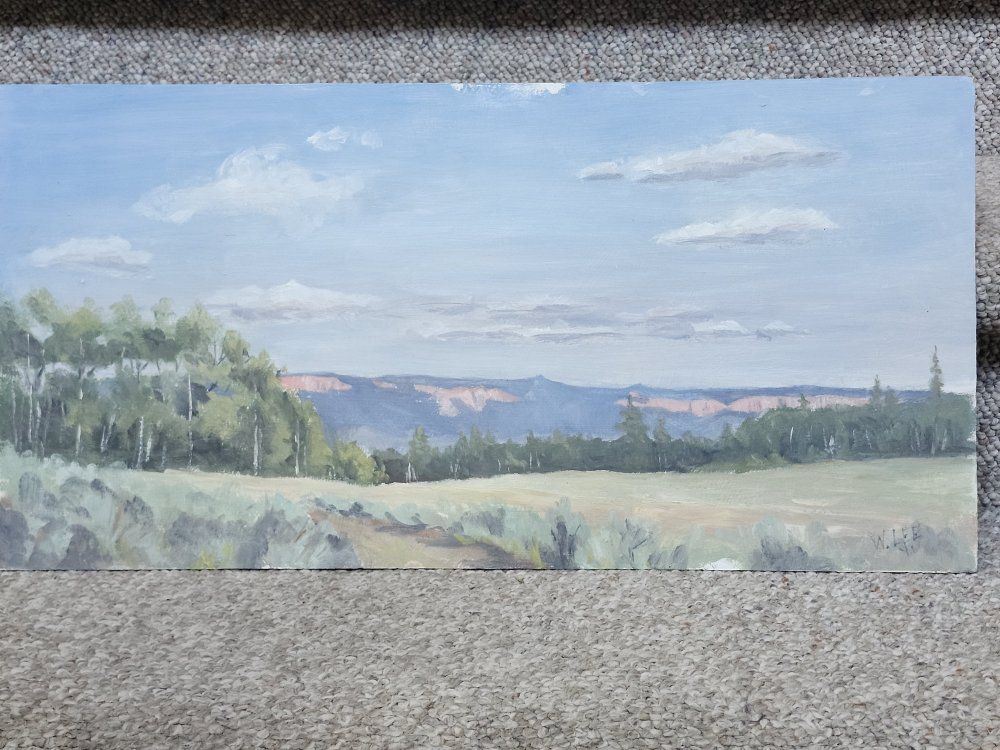Original Wallace Lee Impressionistic Landscape Painting Mountain Valley Art