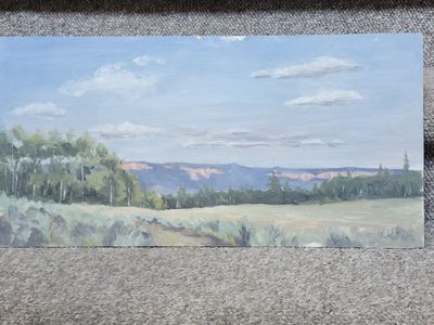 Original Wallace Lee Impressionistic Landscape Painting Mountain Valley Art