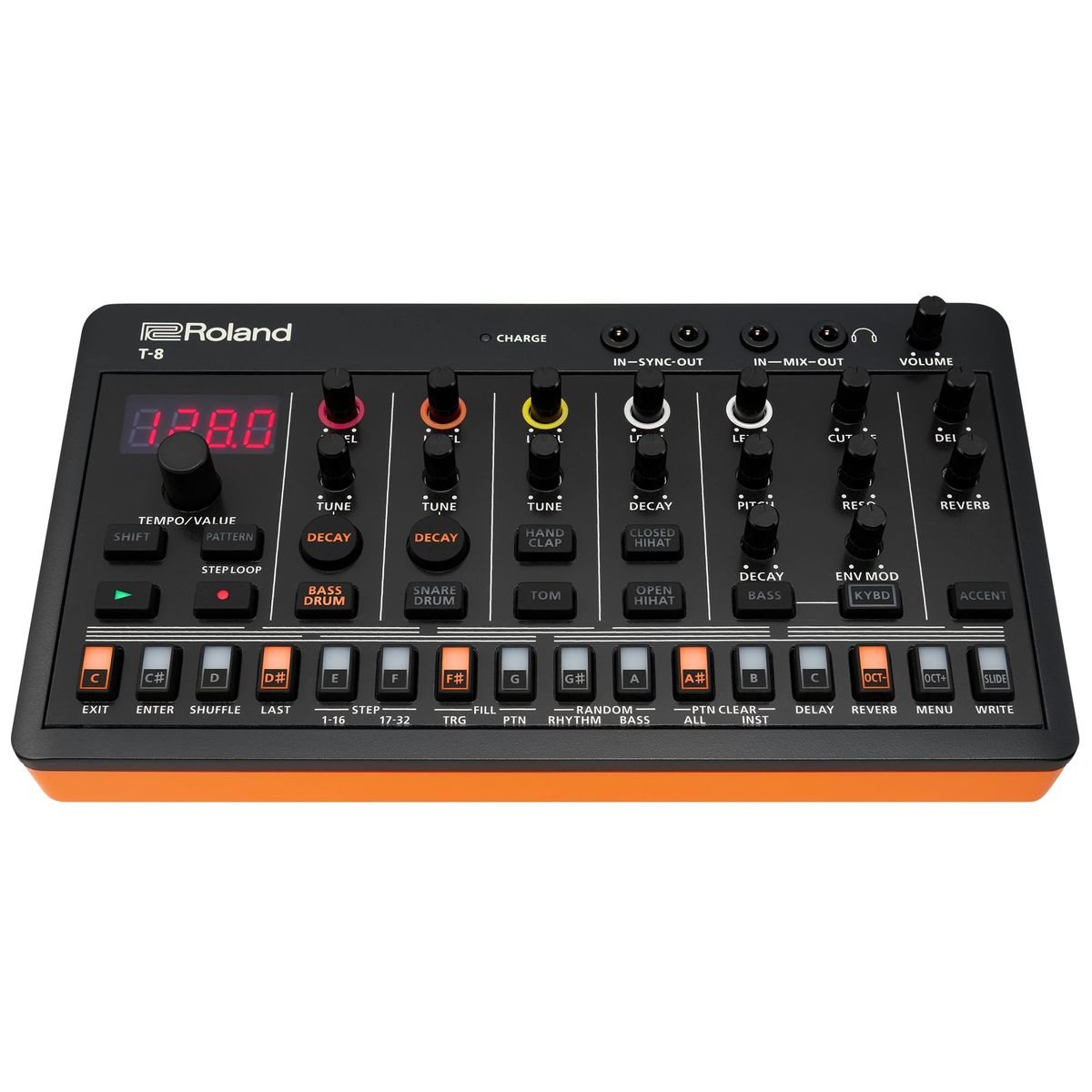 Roland T-8 Beat Machine Compact Aira Drum Machine Bass Synthesizer for Electronic Music Production