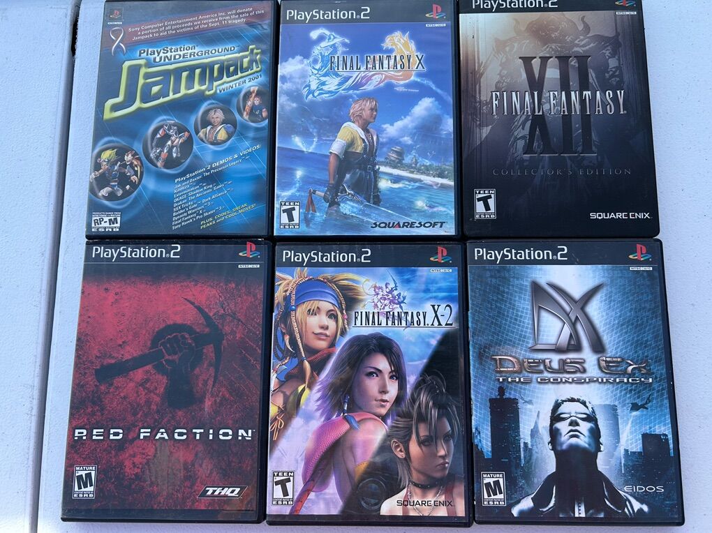 6 PS2 Playstation 2 Video Games; Final Fantasy +