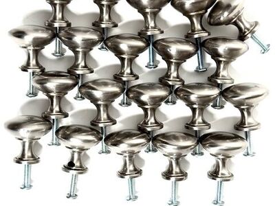 23 Round Brushed/Satin-Nickel Cabinet Pulls