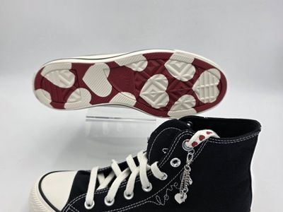 Converse Chuck Taylor All Star Valentine's Day High Top Sneakers Women's Size 8 Black Hearts