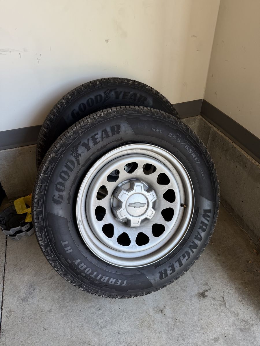 Goodyear Wrangler Territory HT Tires 255/65R17 with Chevrolet Rims
