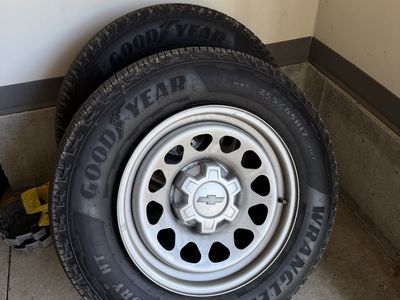 Goodyear Wrangler Territory HT Tires 255/65R17 with Chevrolet Rims