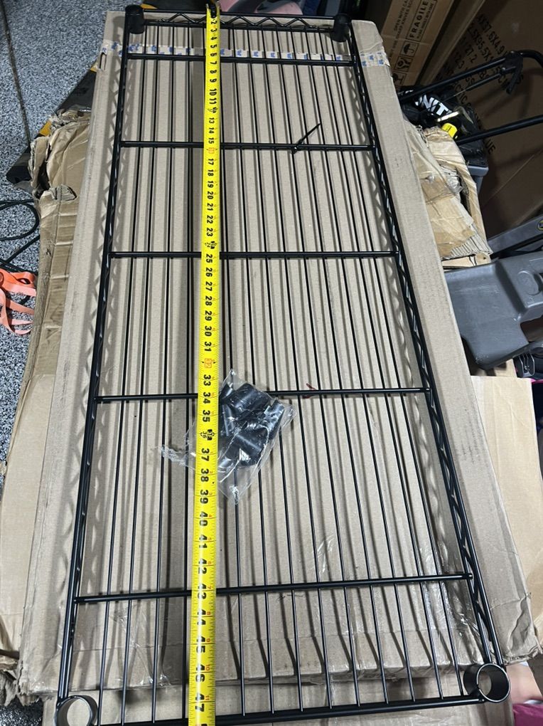 48x18 Black Wire Shelf w/ Clips