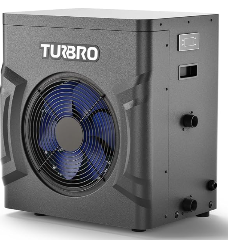 TURBRO Swimming Pool Heat Pump - 20,000 BTU - for Above and In Ground Pools and Spas - High Efficiency, All Electric Heater