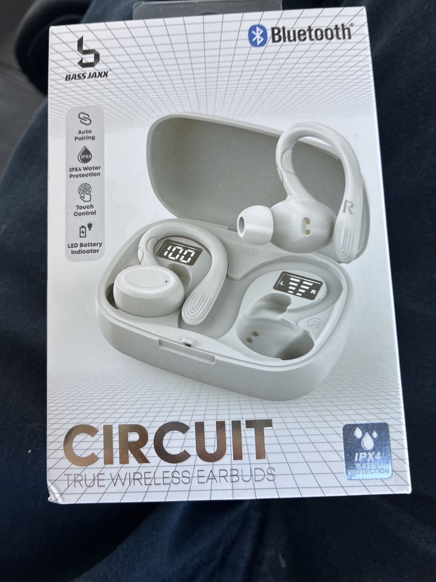 BASS JAXX Circuit True Wireless Earbuds with Auto-Pairing, IPX4 Water Protection, Touch Control, LED Display