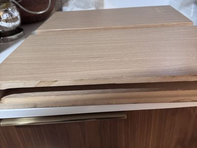 2 White oak veneer floating shelves