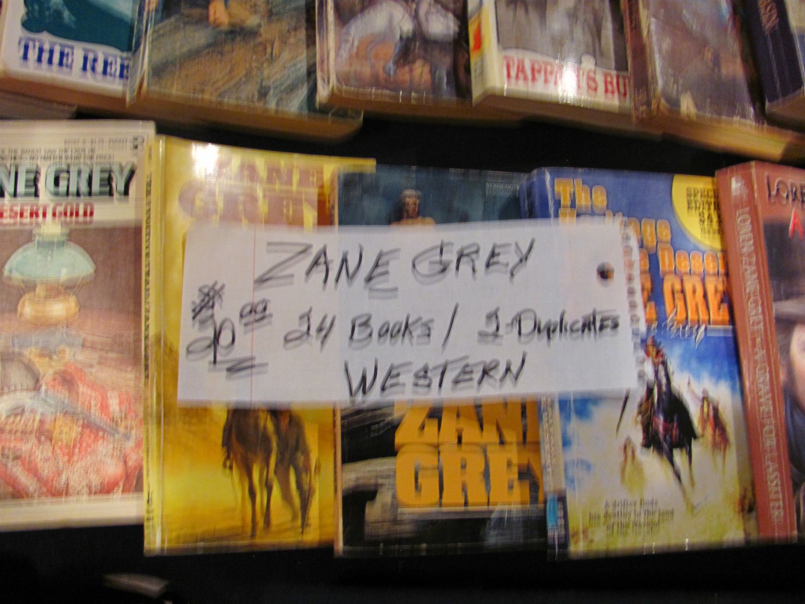 books, books,  selling my Western library.,,  L'Amour,  Zane Grey,  William W. Johnstone.