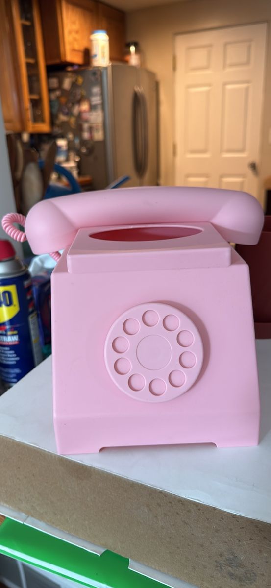 Viral Pink Retro Phone Tissue Box Holder