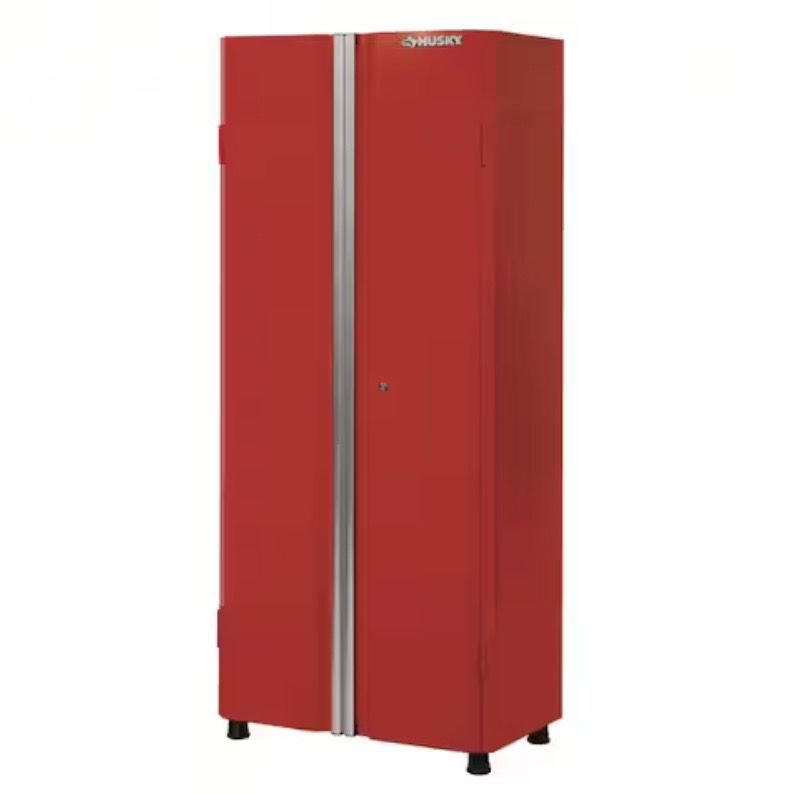 Husky 30.5 in. W x 72 in. H x 18.3 in. D 24-Gauge 3-Shelf Steel Freestanding Cabinet in Red