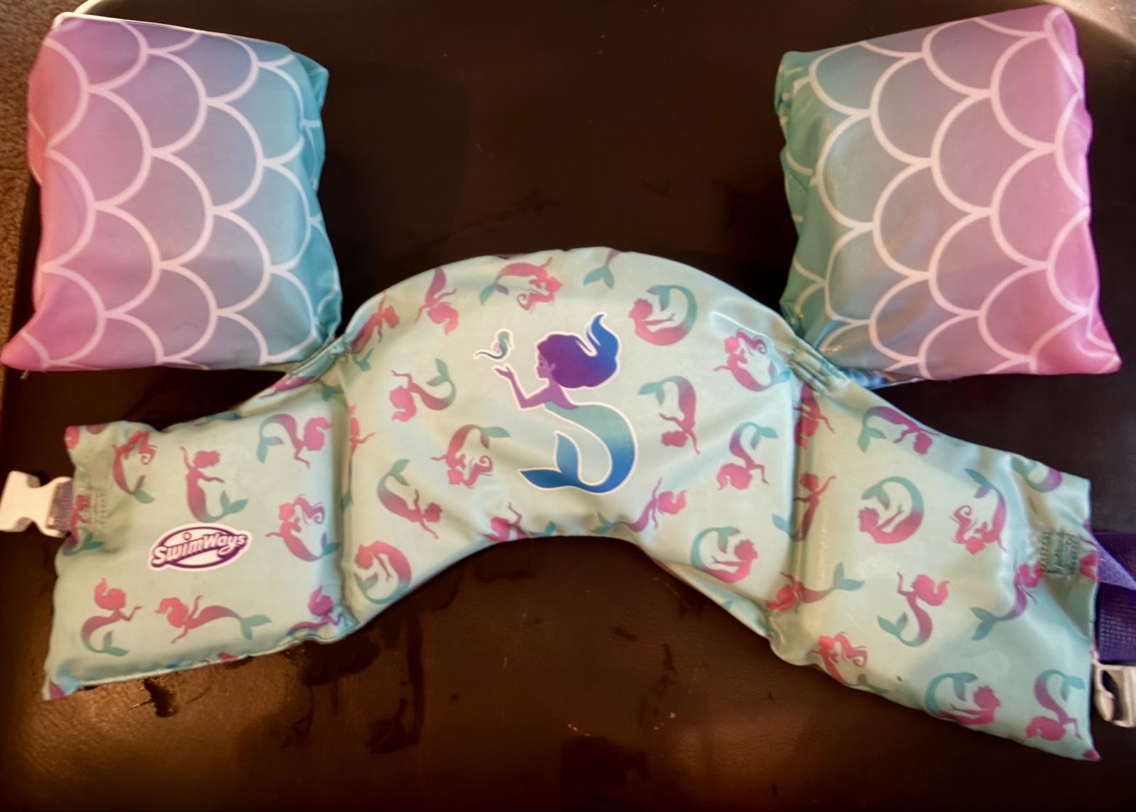 SwimWays Kids' Mermaid Tail Swim Puddle Jumper with Arm Floats - Child Size 33-55 lbs