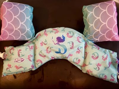 SwimWays Kids' Mermaid Tail Swim Puddle Jumper with Arm Floats - Child Size 33-55 lbs