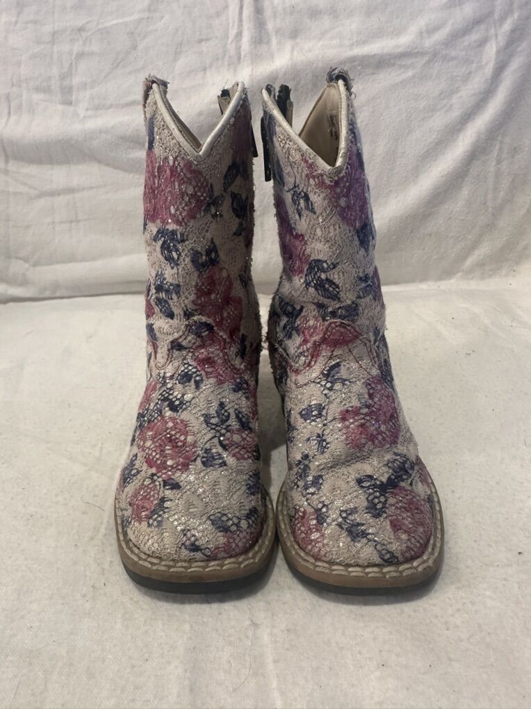 Old West Toddler 5.5 Lace Overlay Western Boots