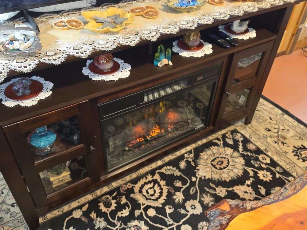 Media/TV stand with Electric Fireplace/ Storage