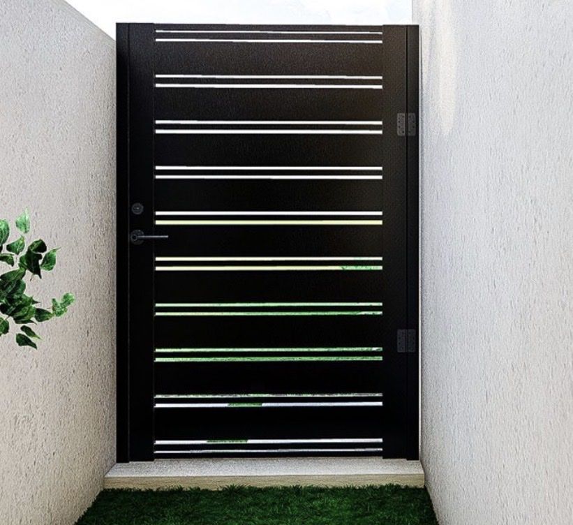 New Alumission 4x6 Miami Style Aluminum Outdoor Gate Black